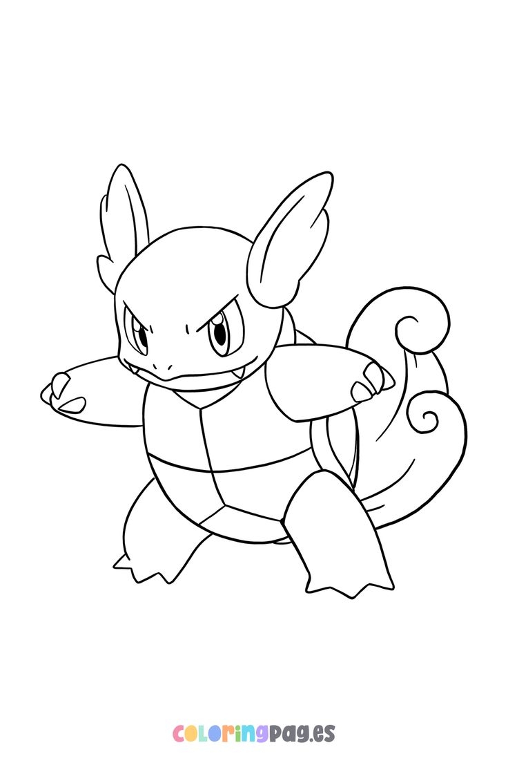 Wartortle Coloring Pages Printable