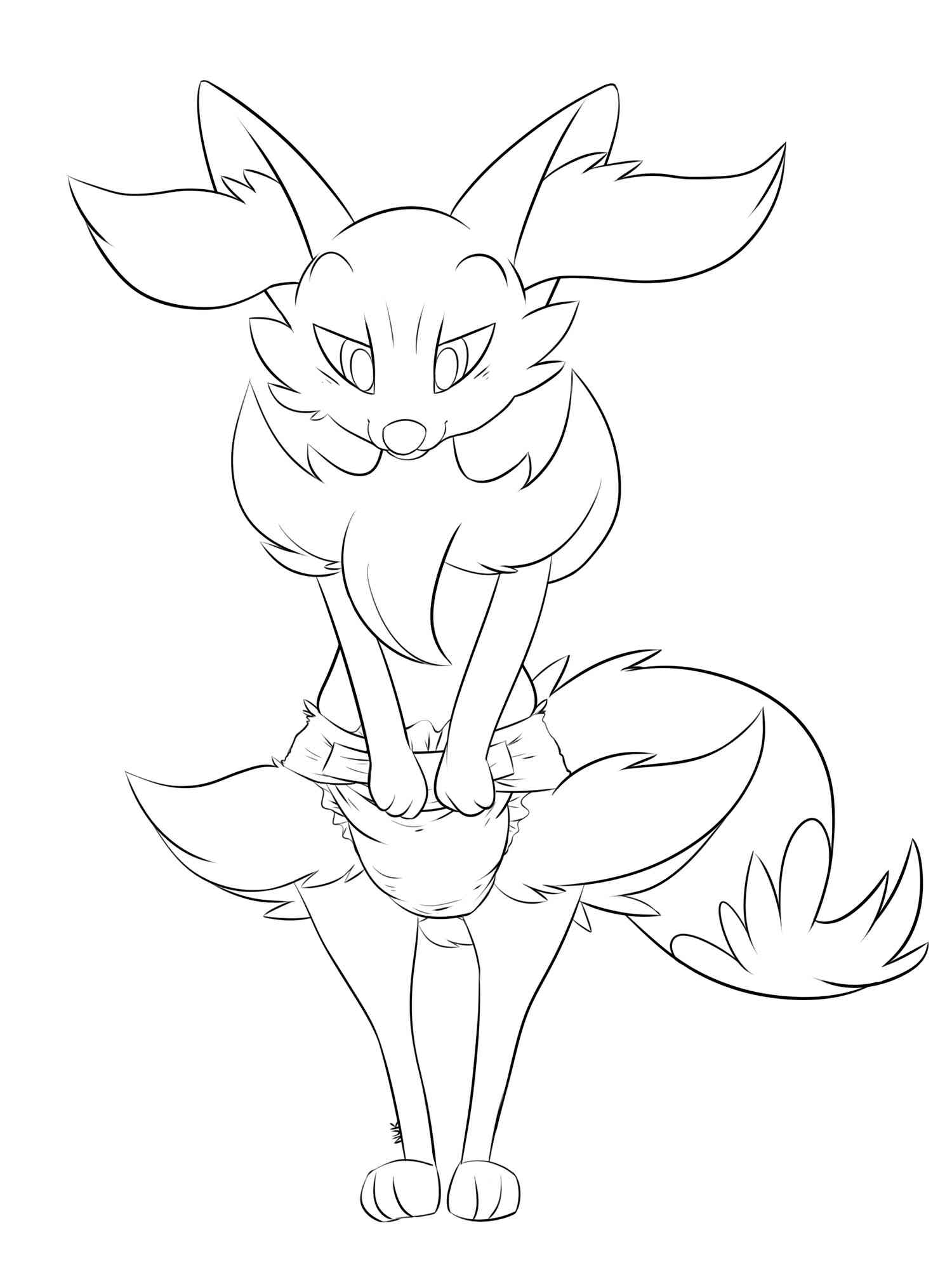 Pokemon Braixen Coloring Pages Free Printable
