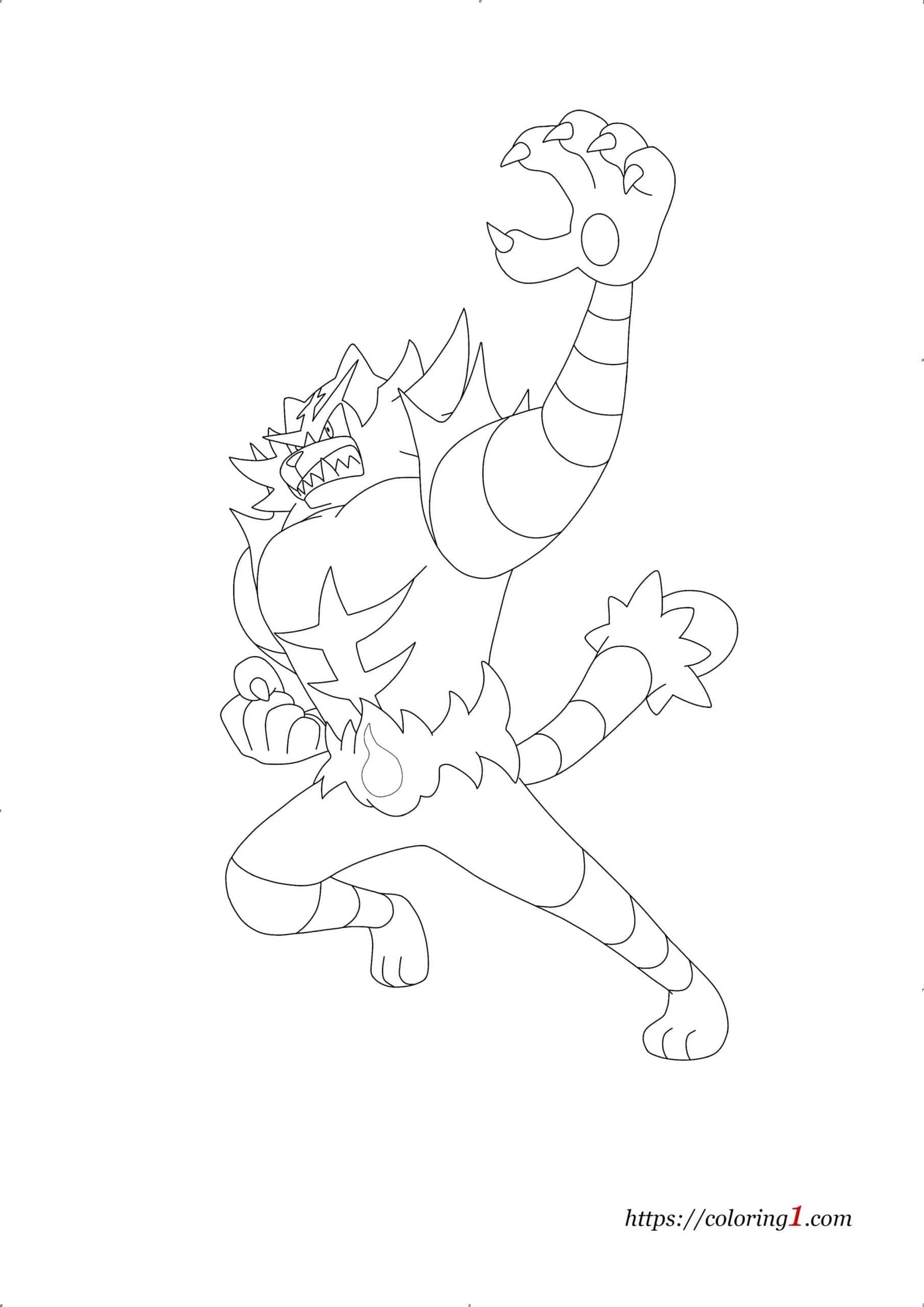 Pokemon Incineroar Coloring Pages 2 Free Coloring Sheets 2021 