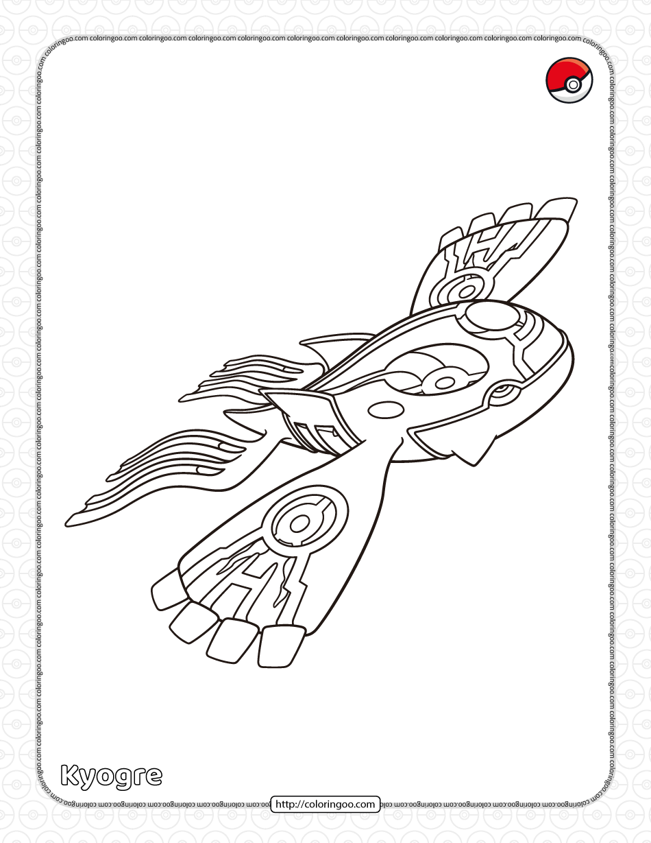 Pokemon Primal Kyogre Coloring Page