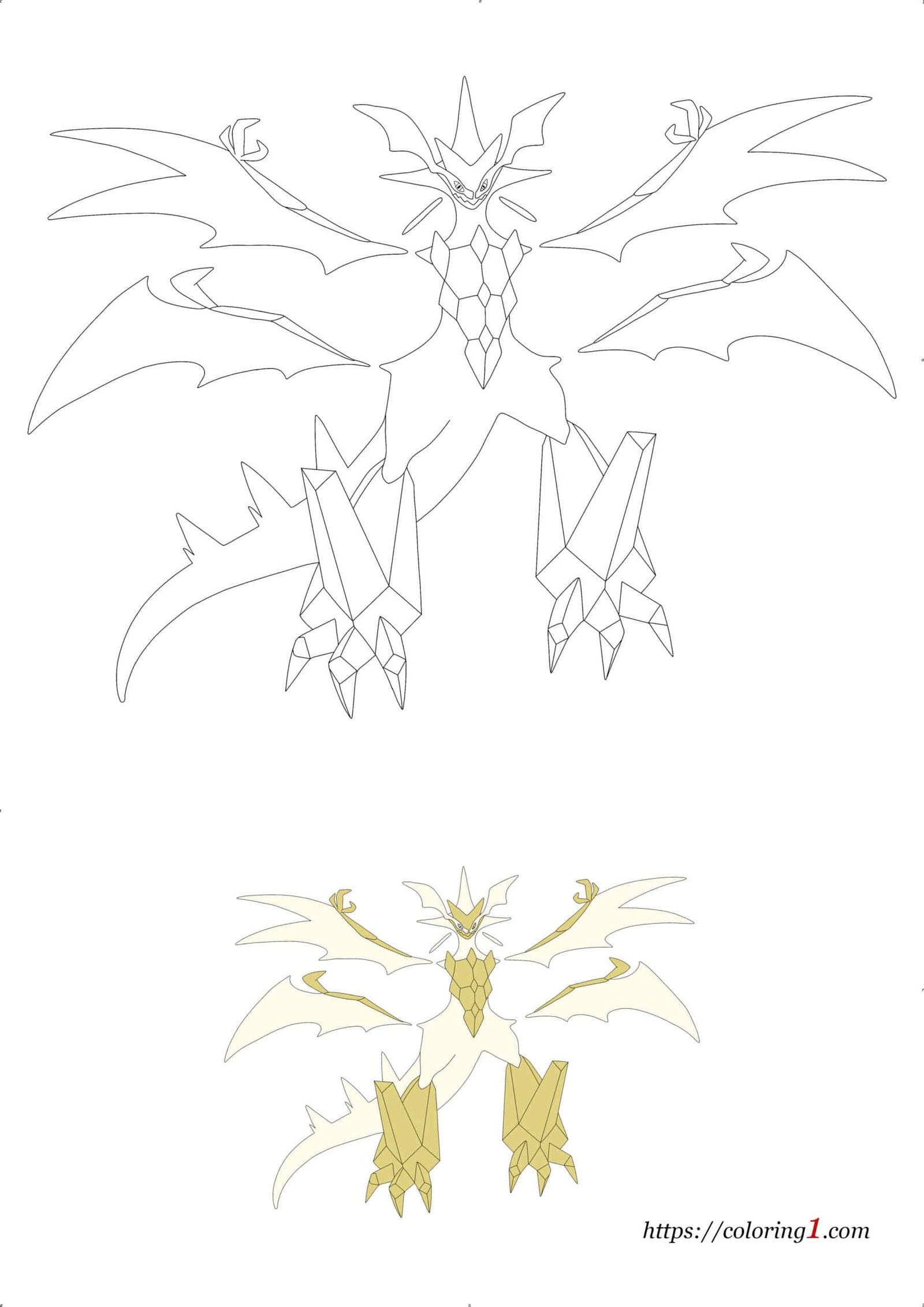 Pokemon Ultra Necrozma Coloring Pages 2 Free Coloring Sheets 2021 