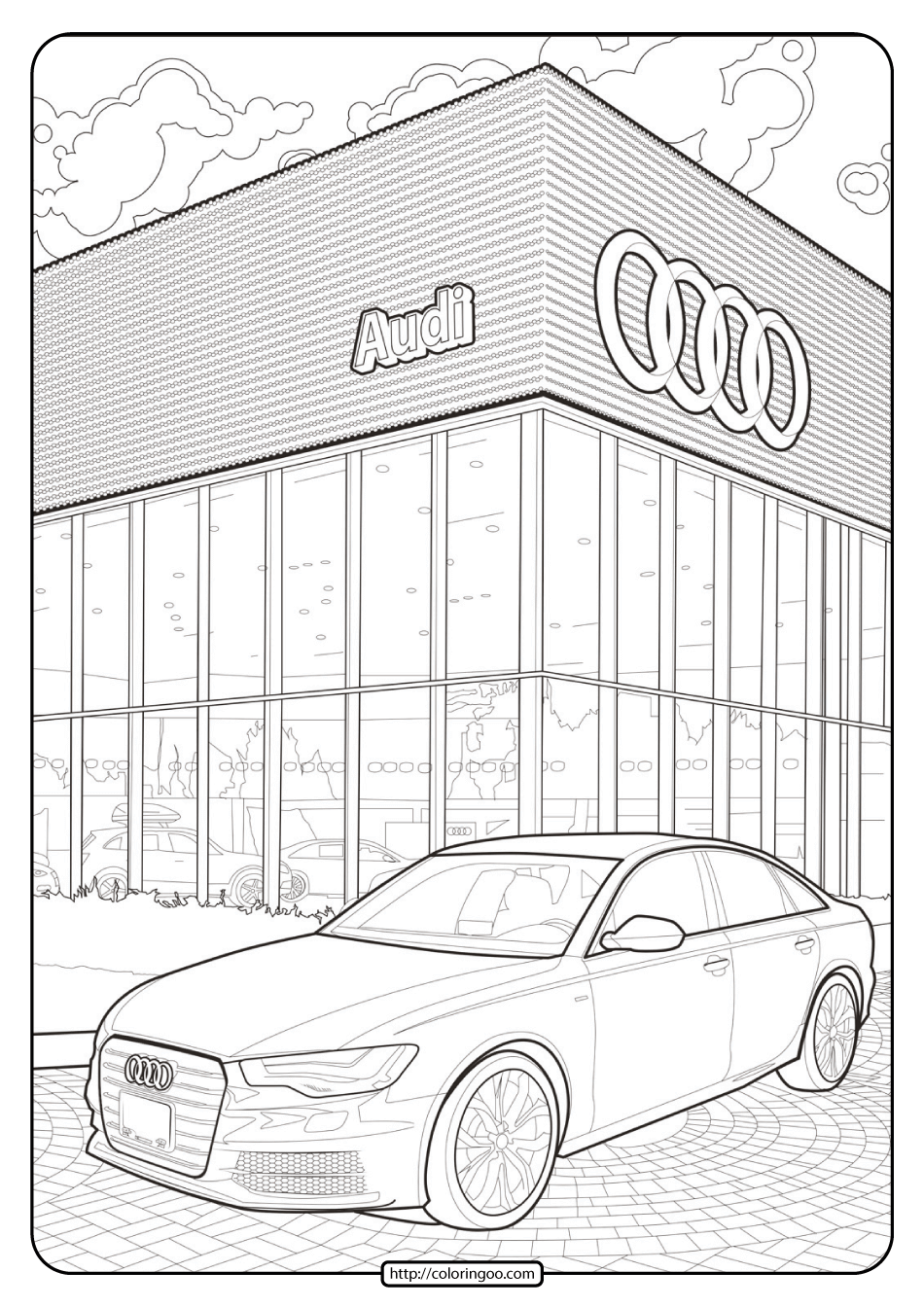 Printable Audi Cars Coloring Book Page 04