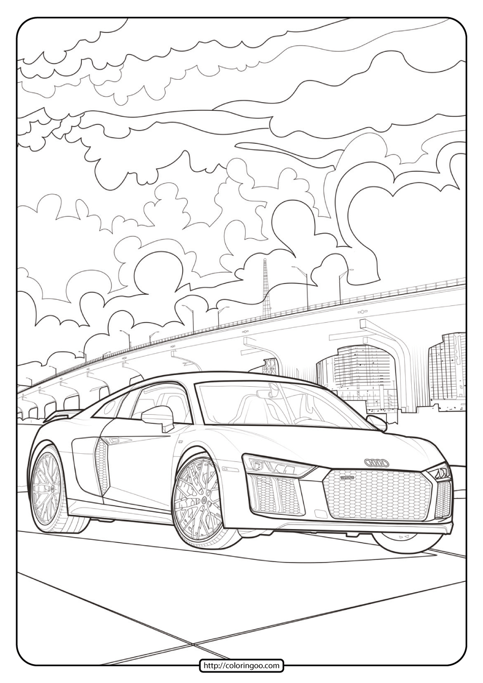 Printable Audi Cars Coloring Book Page 12