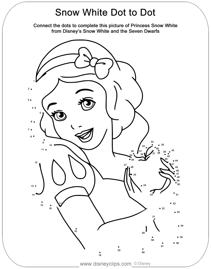 Printable Disney Dot to Dot Coloring Pages Disneyclips