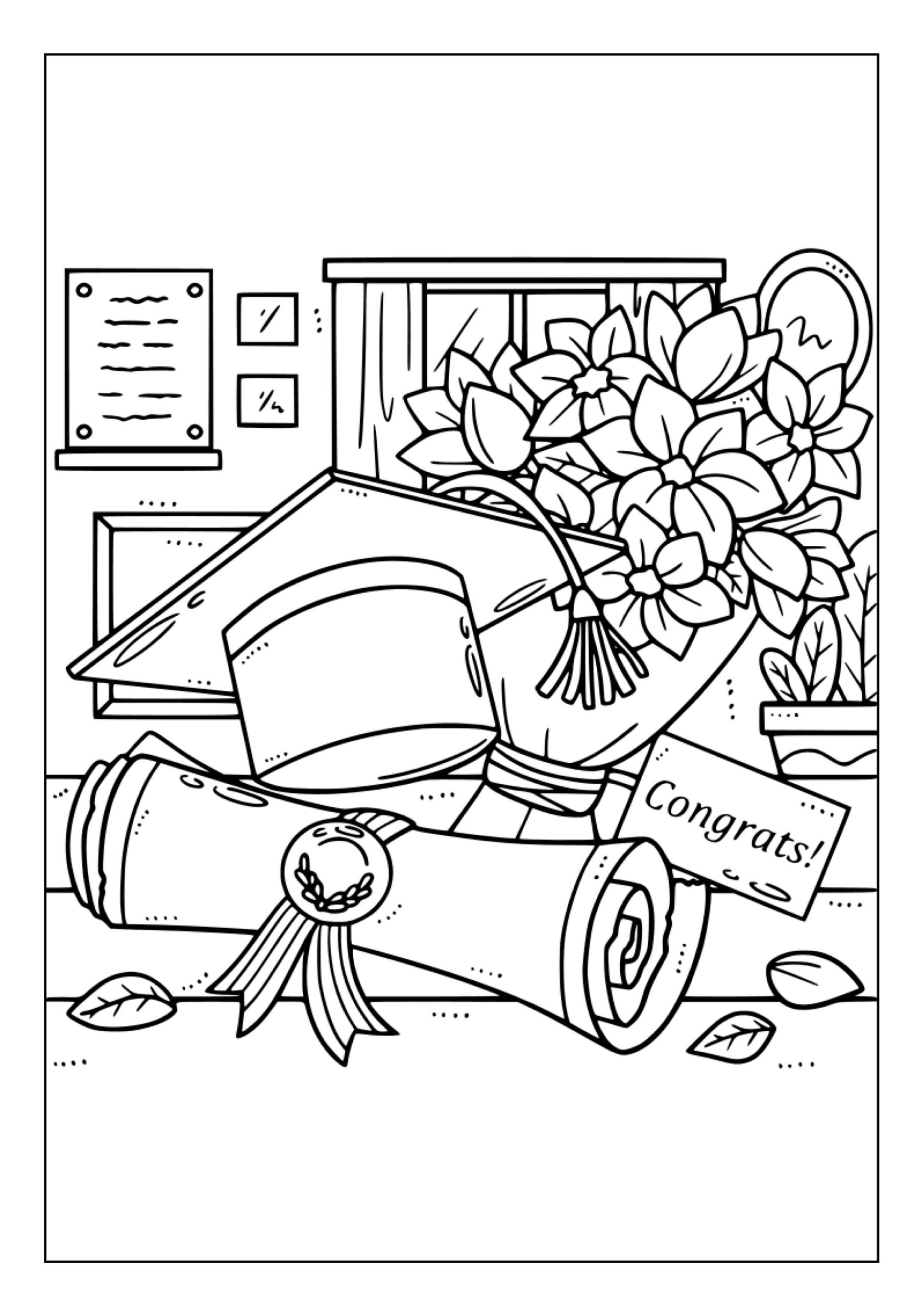 Graduation Coloring Pages Printable