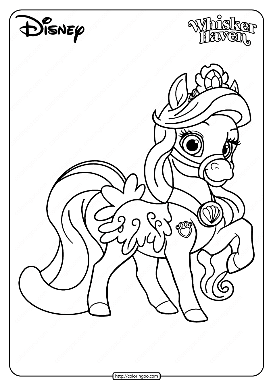 Printable Palace Pets Seashell Pdf Coloring Page