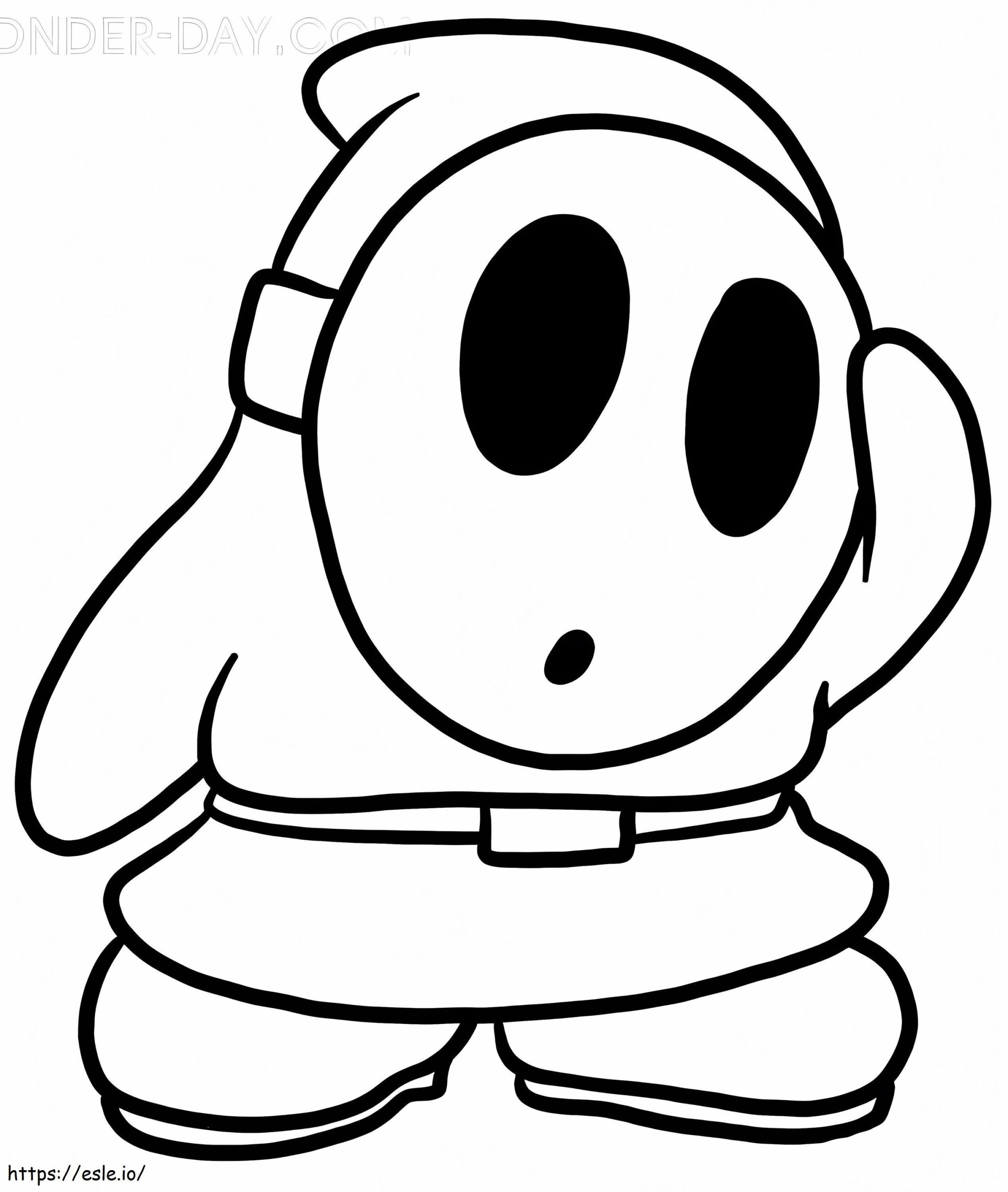 Printable Shy Guy Mario Coloring Page
