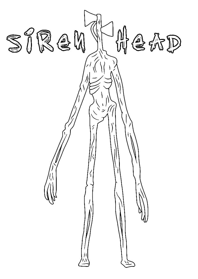 Scary Siren Head Coloring Page Printable