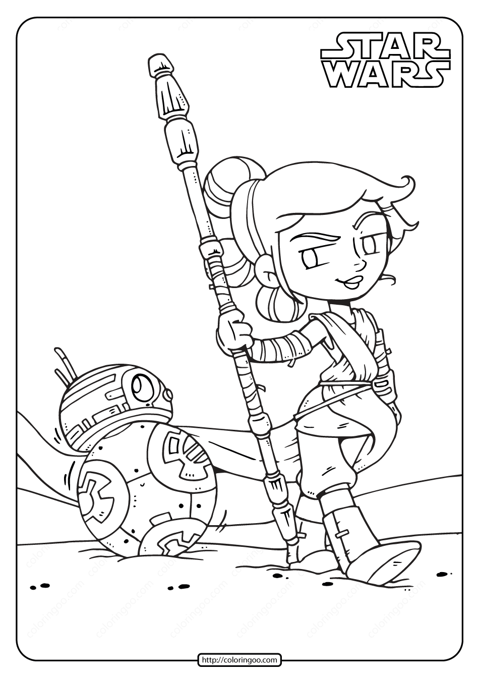 Printable Bb 8 Droid Coloring Page