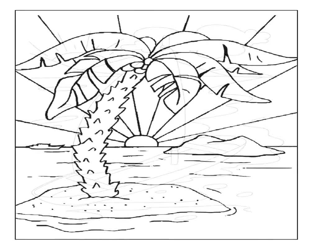 Sunset Coloring Pages Printable