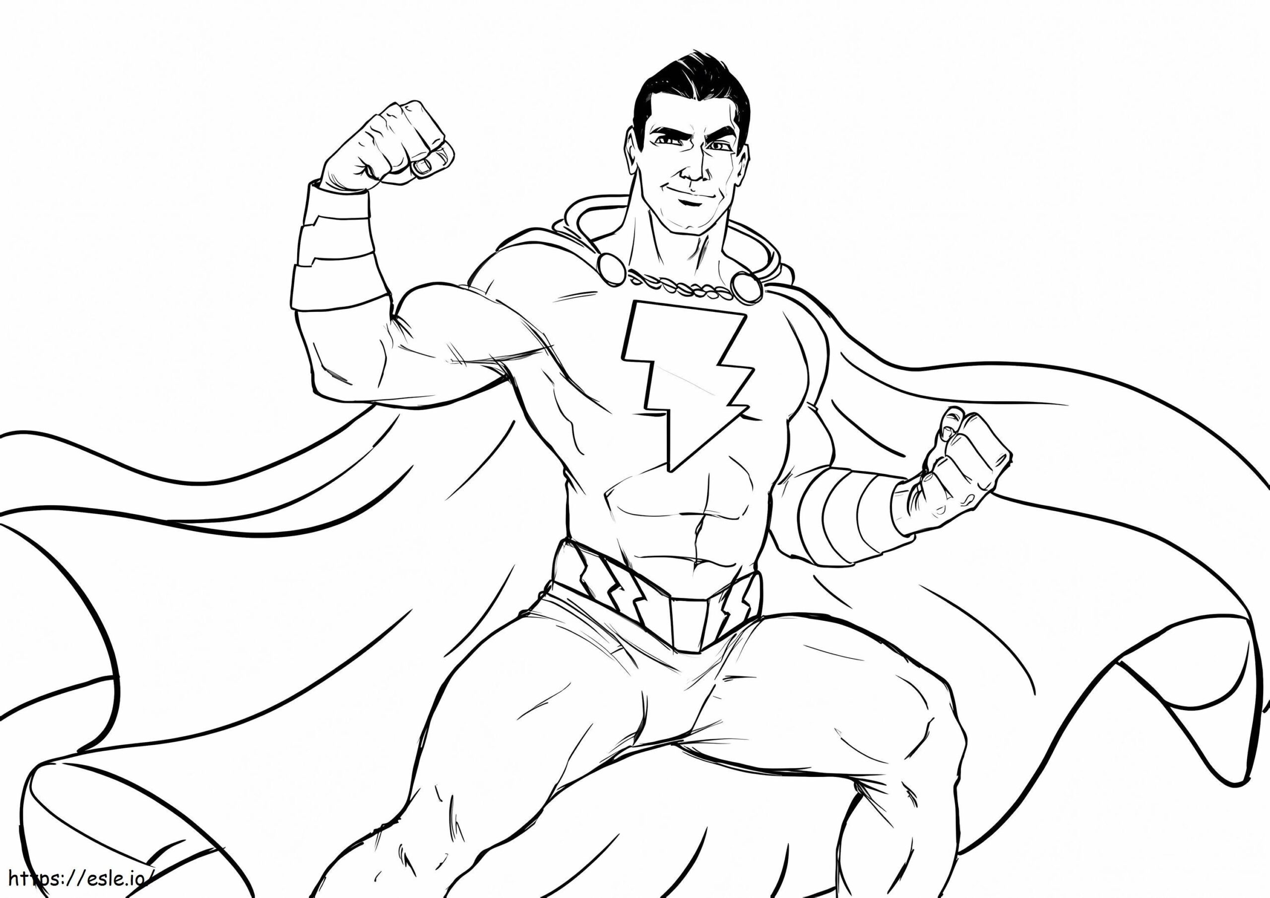Punetazo Of Shazam Coloring Page