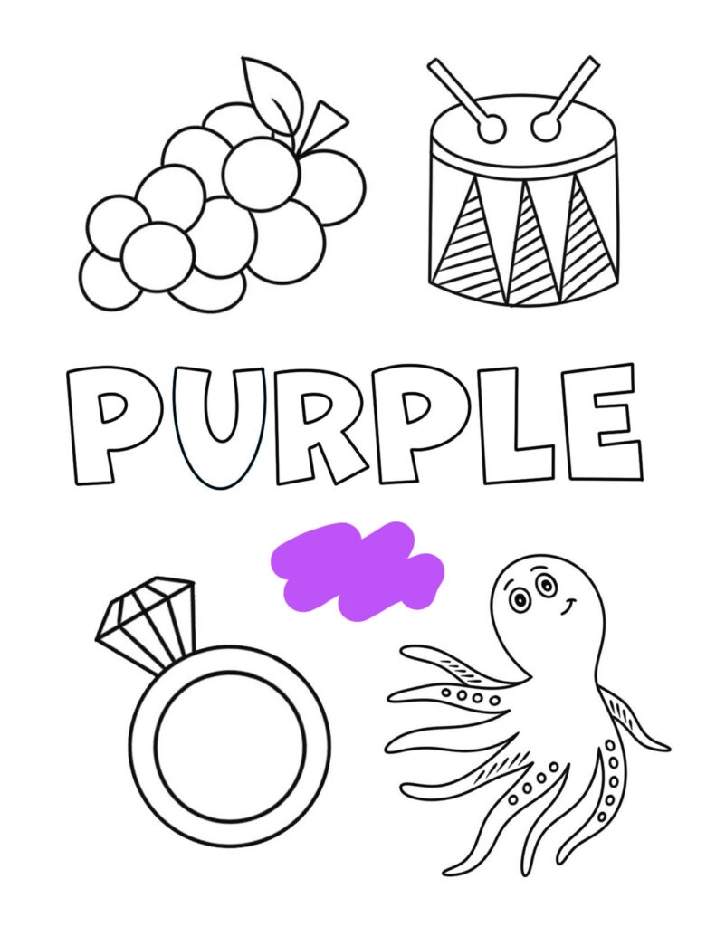 Purple Coloring Pages Printable Purple Printable Free Picture 5646937