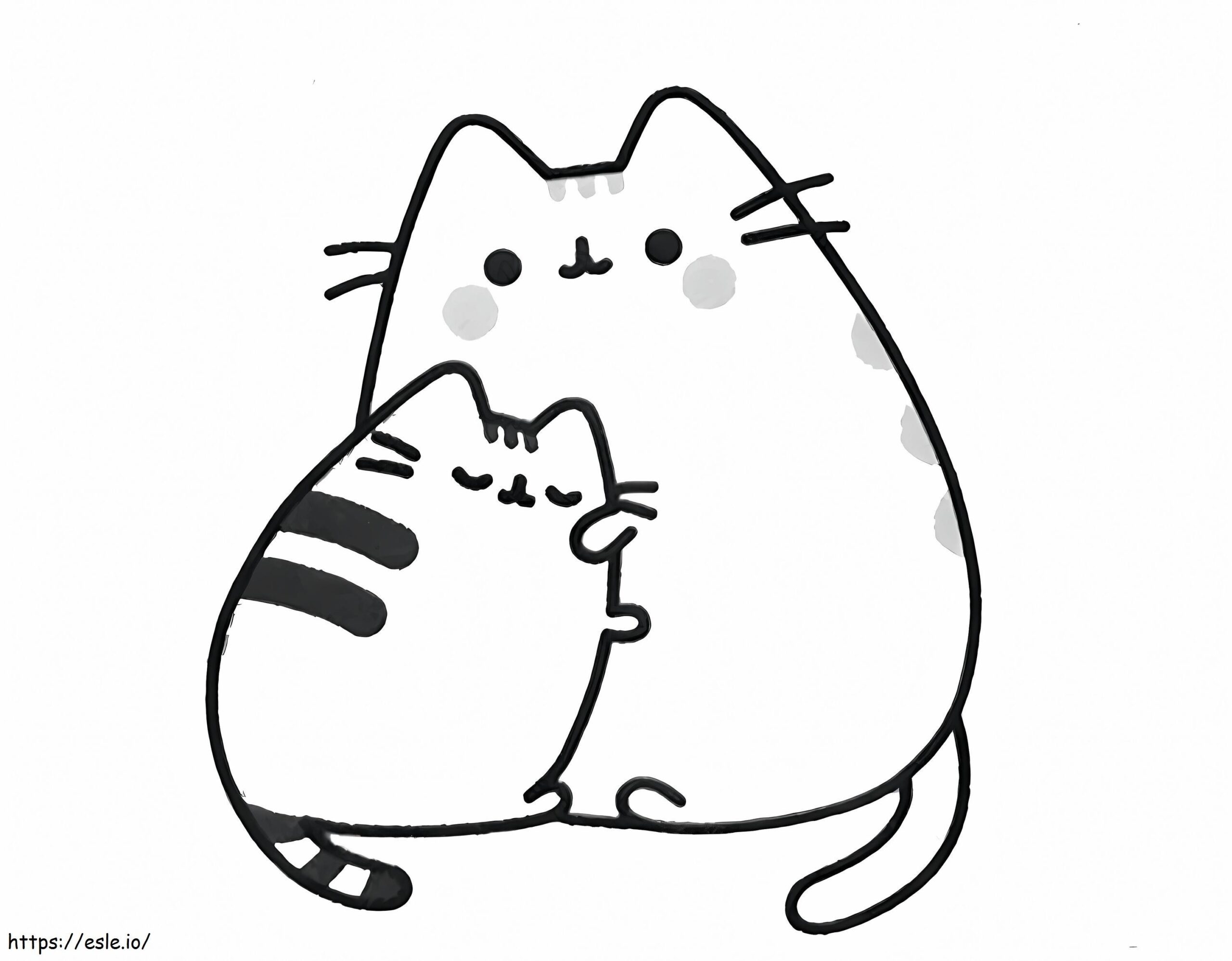 Pusheen I Love My Mum Coloring Page