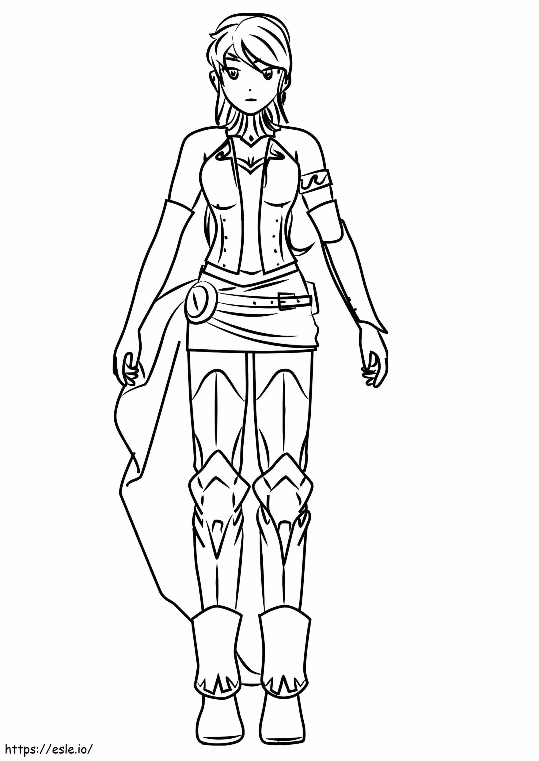 Pyrrha Nikos From RWBY Coloring Page