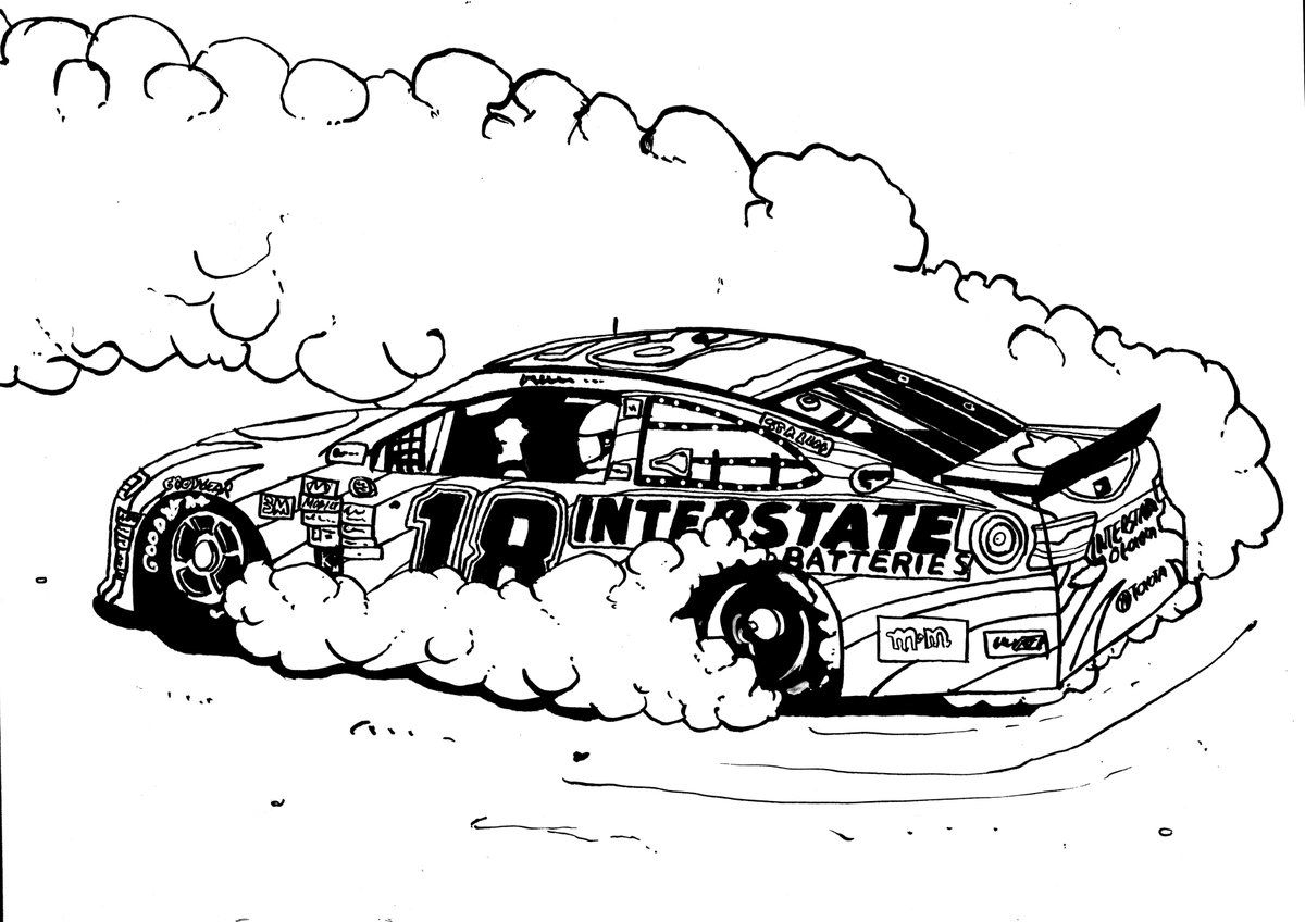 Race Car Drawing With Number 24
