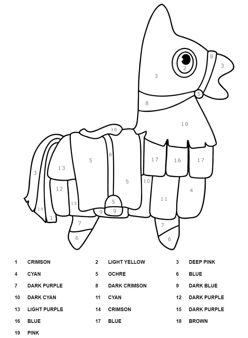 Raven Fortnite Color By Number Printable