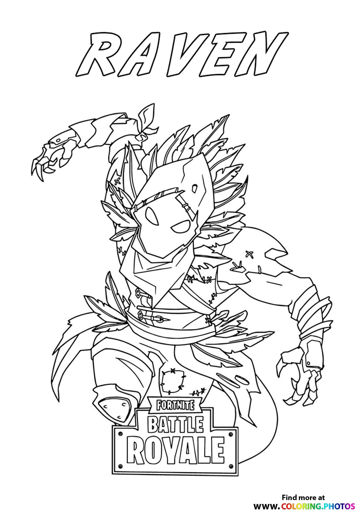 Raven Slashing Fortnite Coloring Pages For Kids