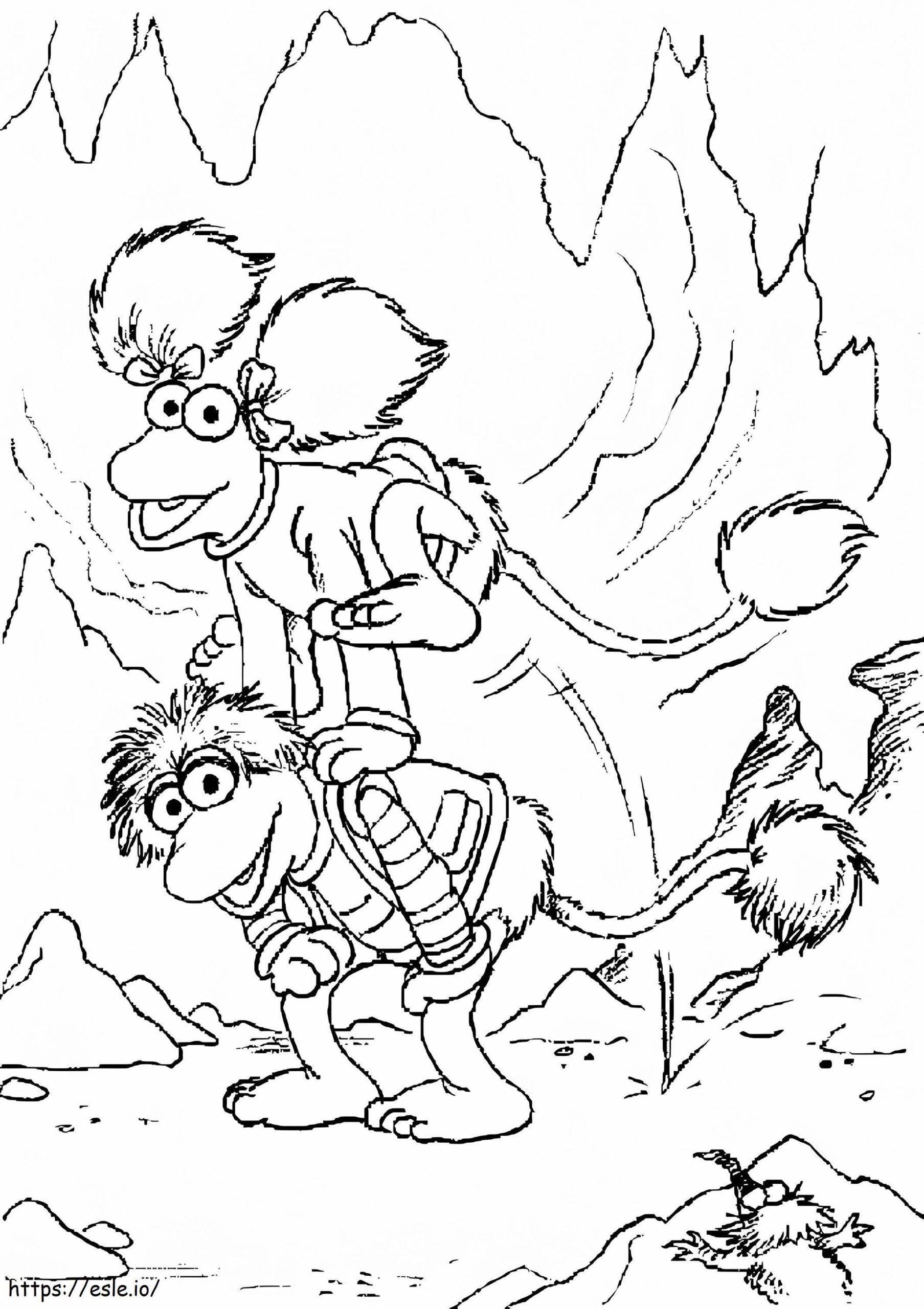 Red And Gobo Fraggle From Fraggle Rock Coloring Page