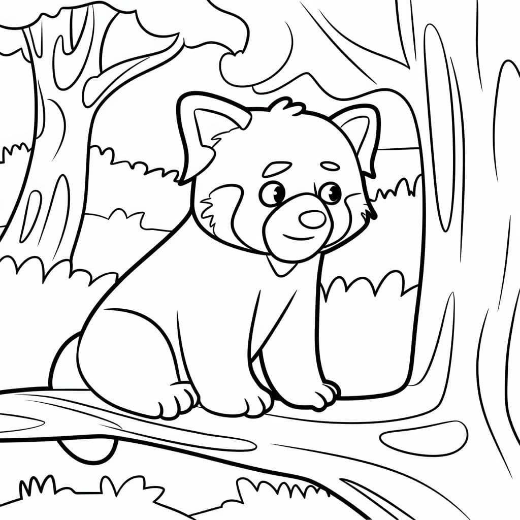Red Panda Coloring Pages ColoringLib
