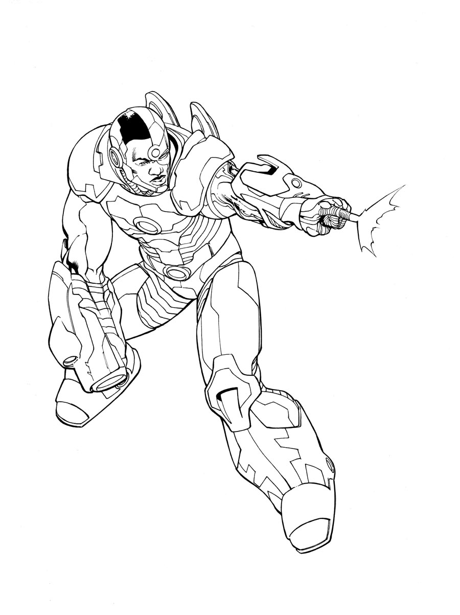 Coloring Page Of Justice League Cyborg