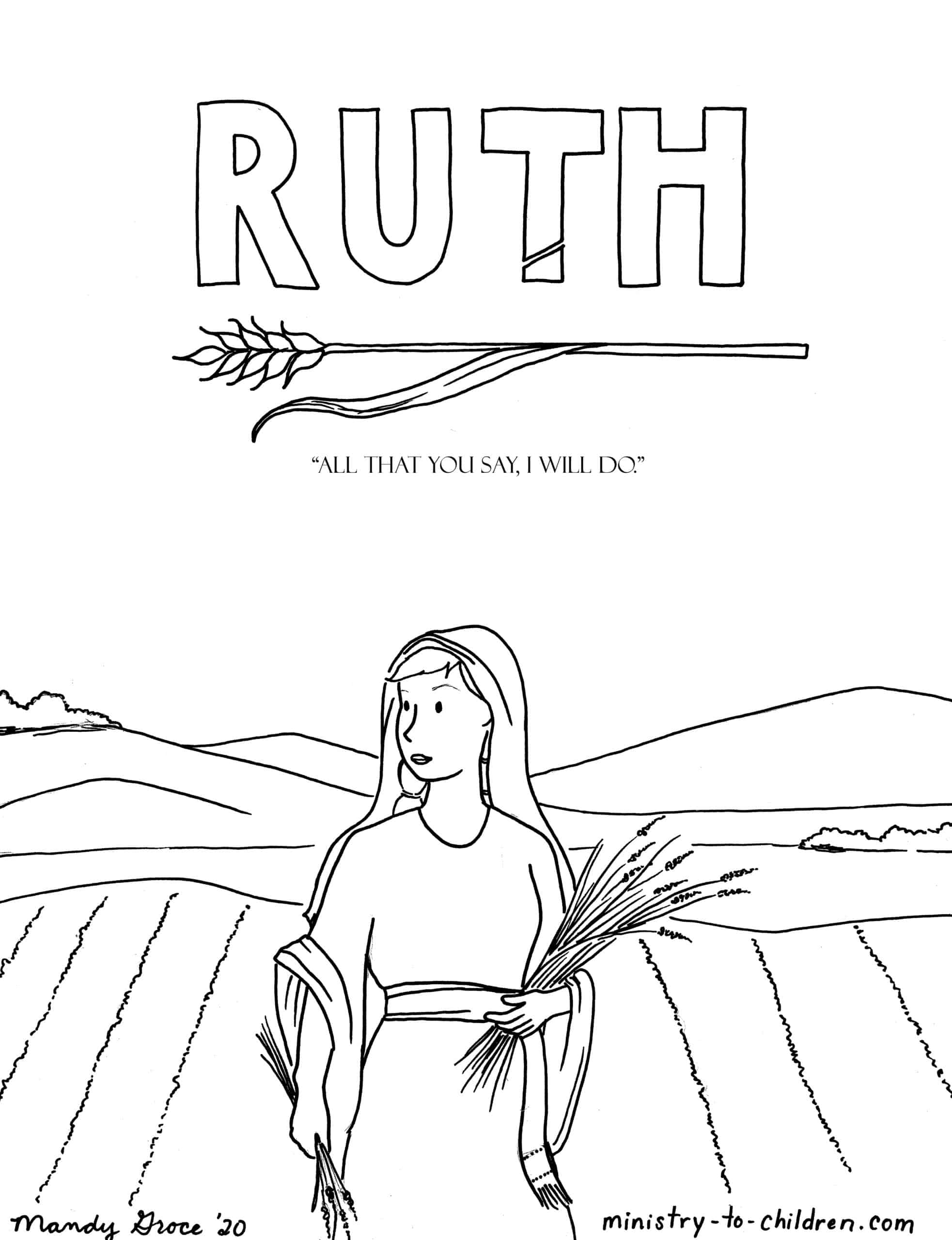 Printable Ruth And Naomi Coloring Page