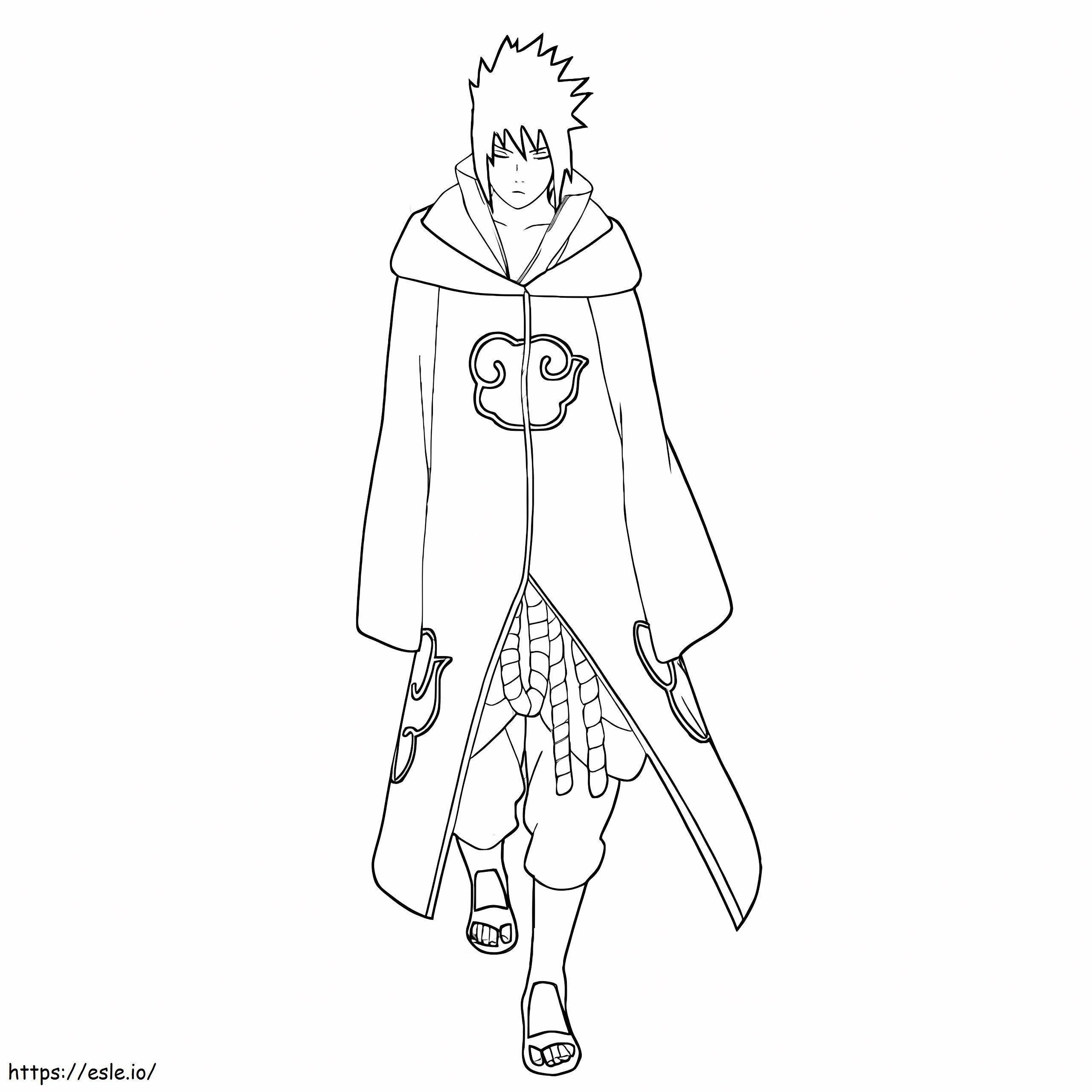 Sasuke Caminando Para Colorear