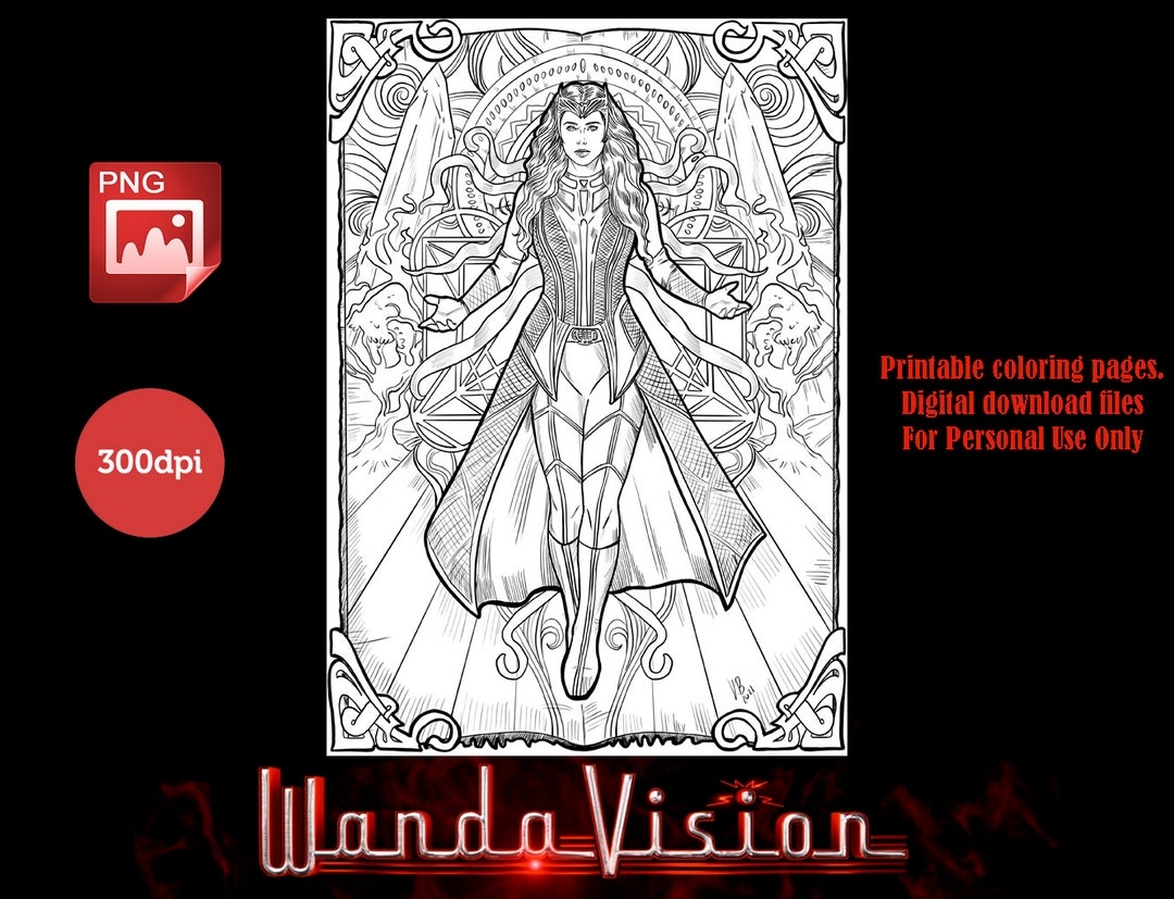 SCARLET WITCH Coloring Page Wanda Maximoff Digital Download Etsy