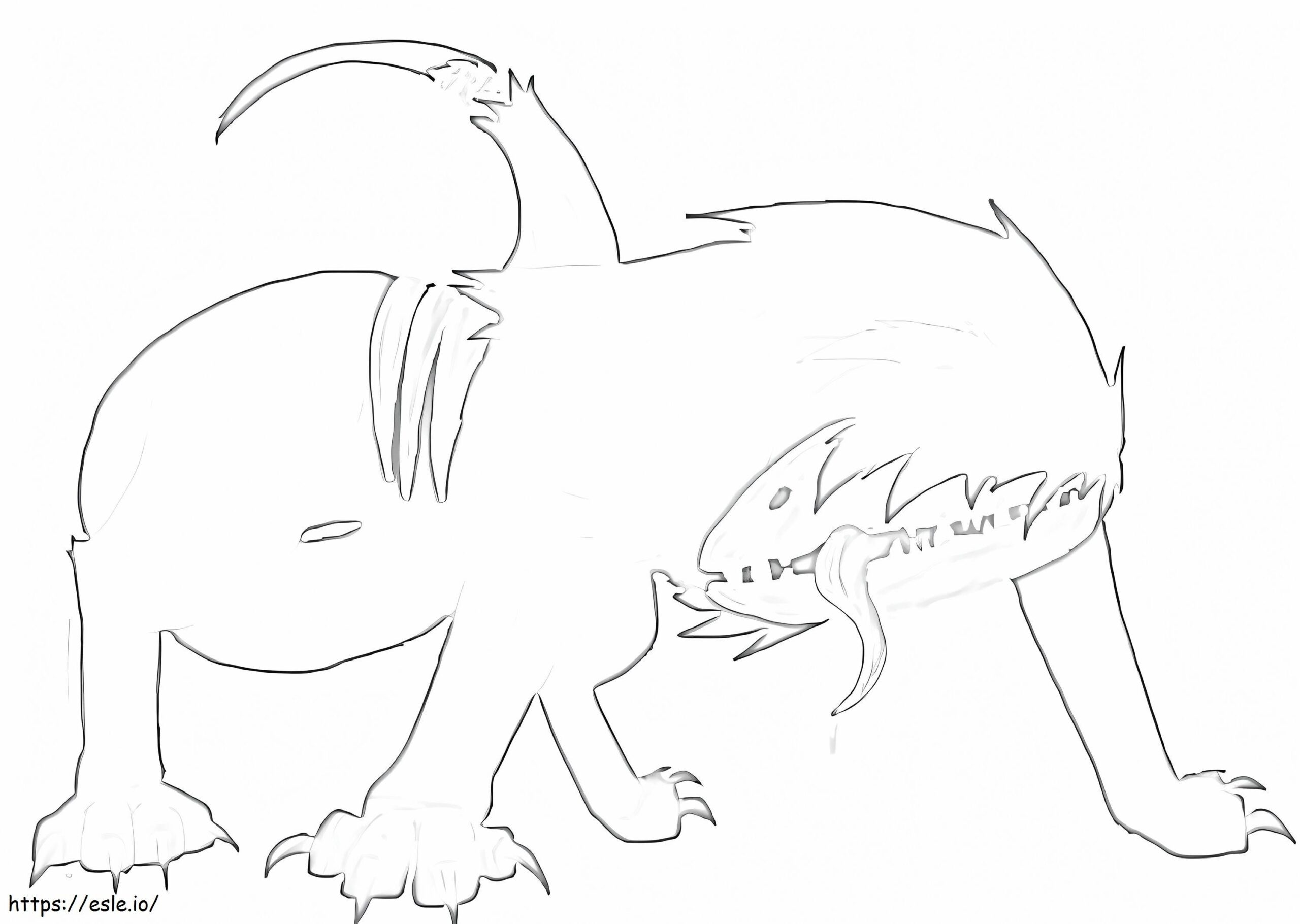 Scary SCP 682 Coloring Page