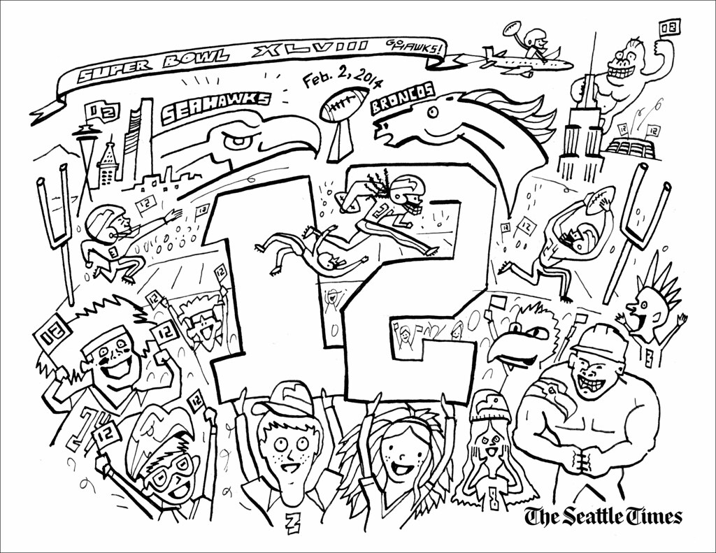 SeaHawks Coloring Page 12th Man Kids Color Your Own Super Flickr