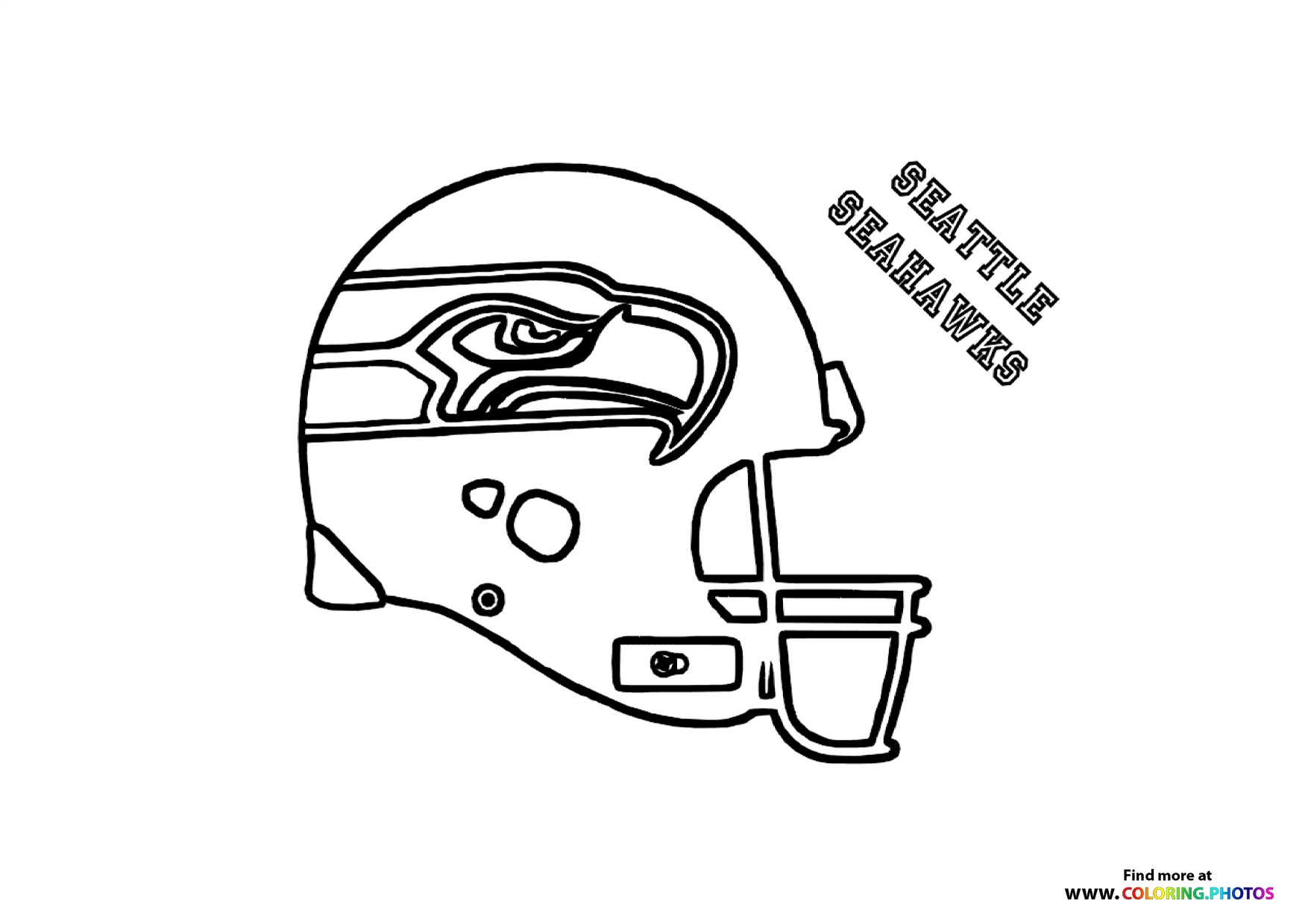 Seattle Seahawks NFL Helmet Coloring Pages For Kids