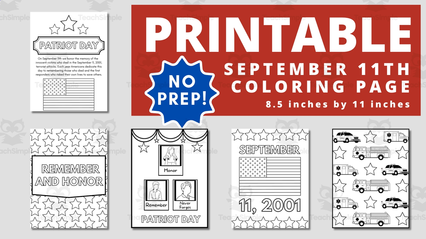 Usa Patriot Day Coloring Page Printable
