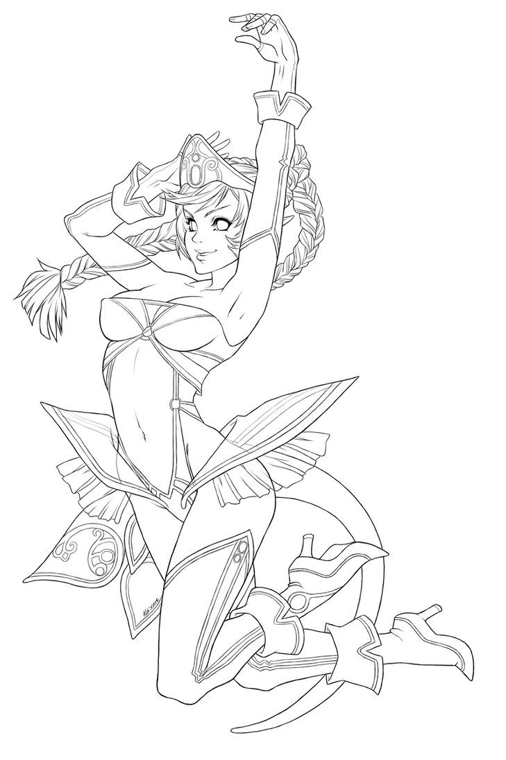 Pin Up Girls Coloring Sheet Printable