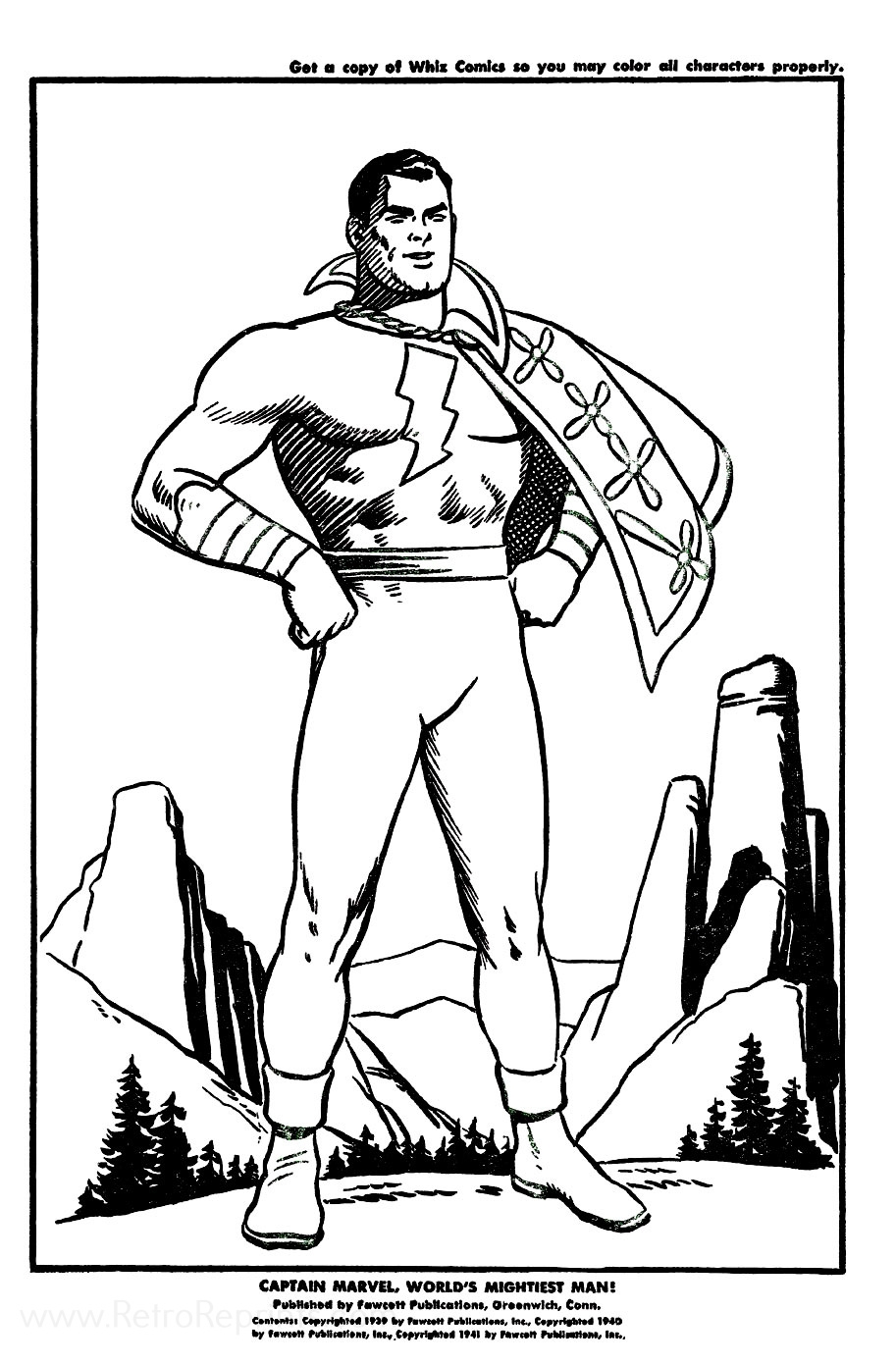 Shazam Captain Marvel Coloring Pages Coloring Books At Retro Reprints The World s Largest Coloring Book Archive 