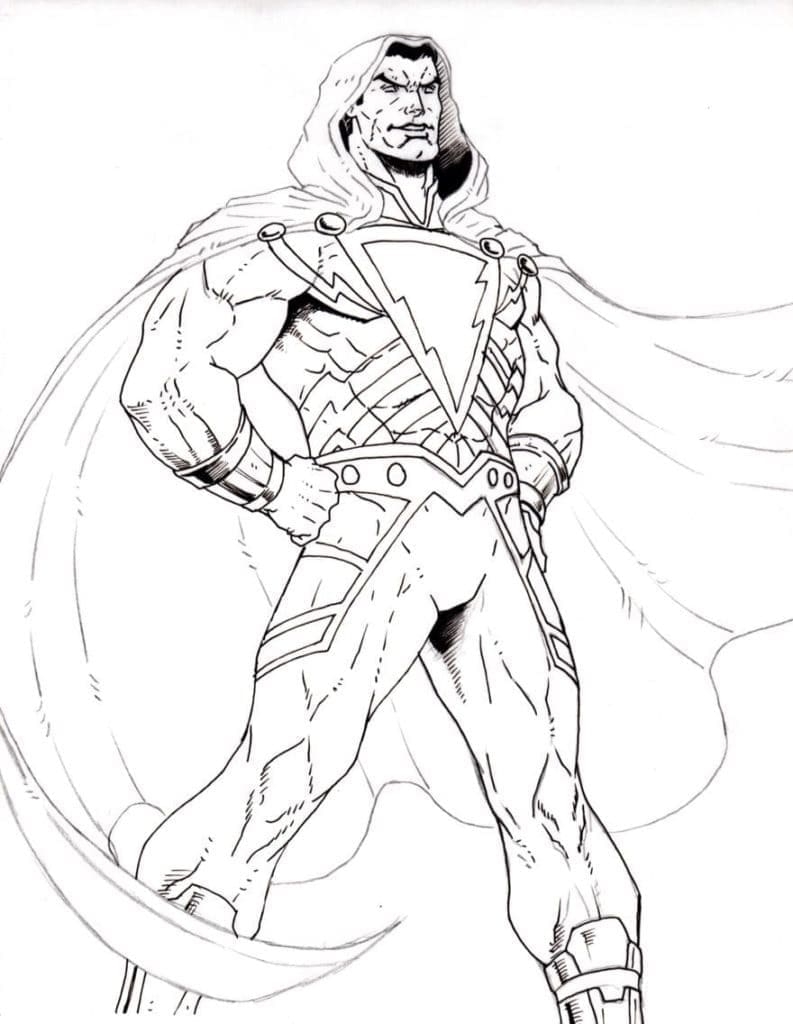 Shazam Drawings Coloring Pages Printable