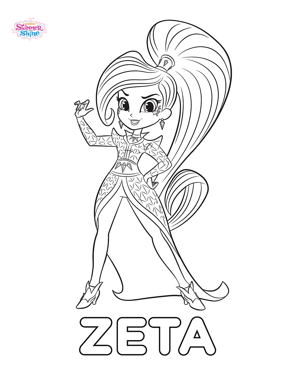 Shimmer And Shine Coloring Pages Printable