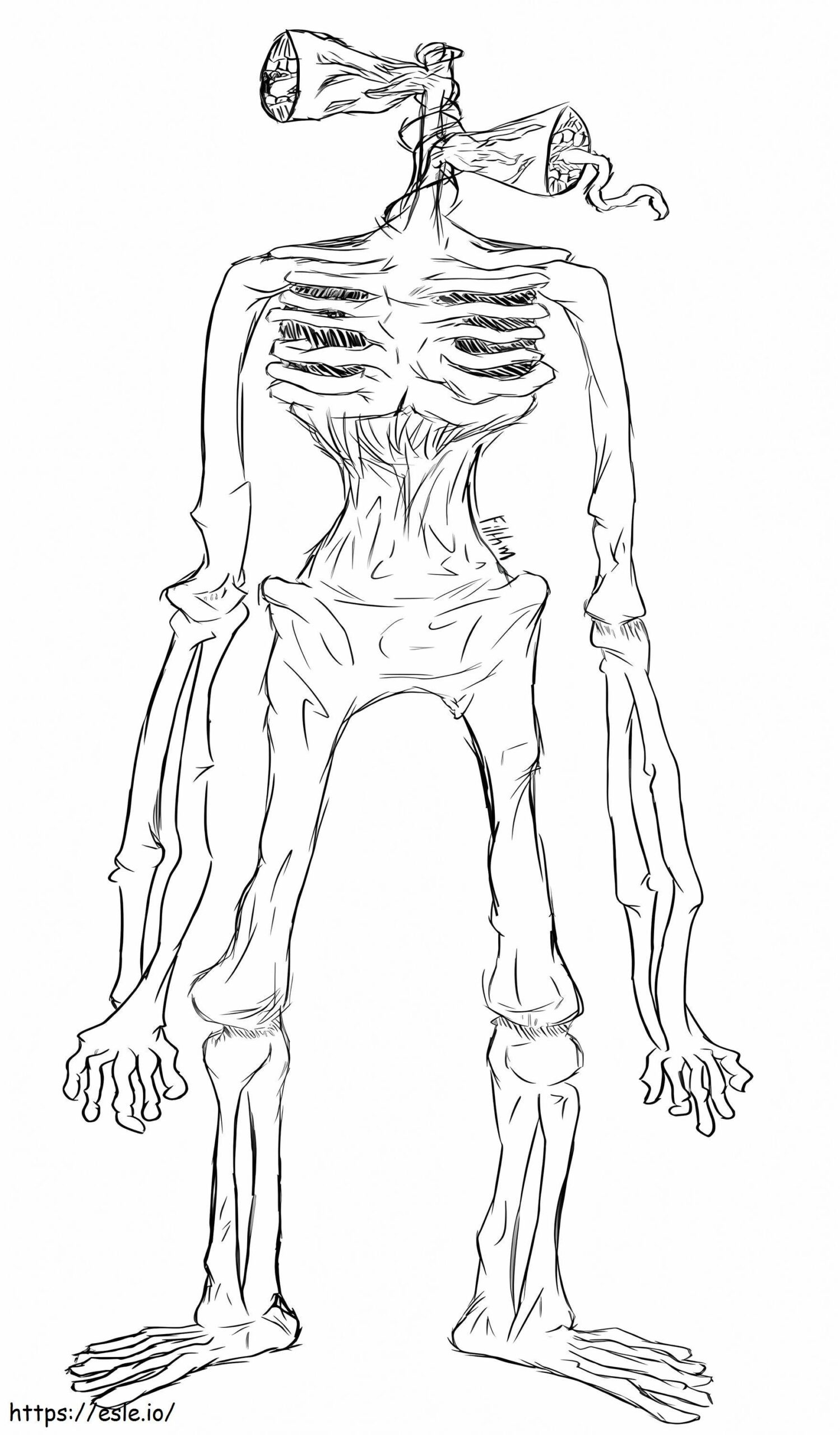 Siren Head Coloring Page