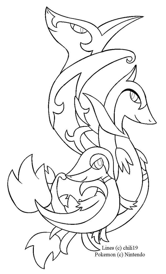 Pokemon Serperior Coloring Page Printable