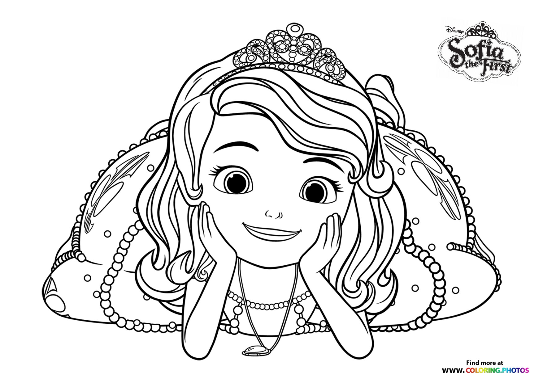 Sofia The First Posing For Picture Coloring Pages For Kids