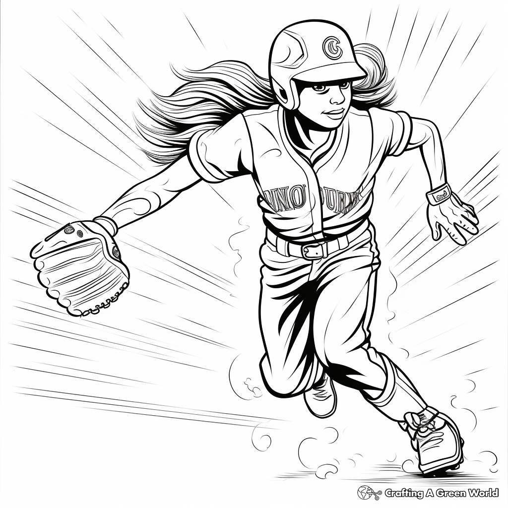 Softball Coloring Pages Free Printable 