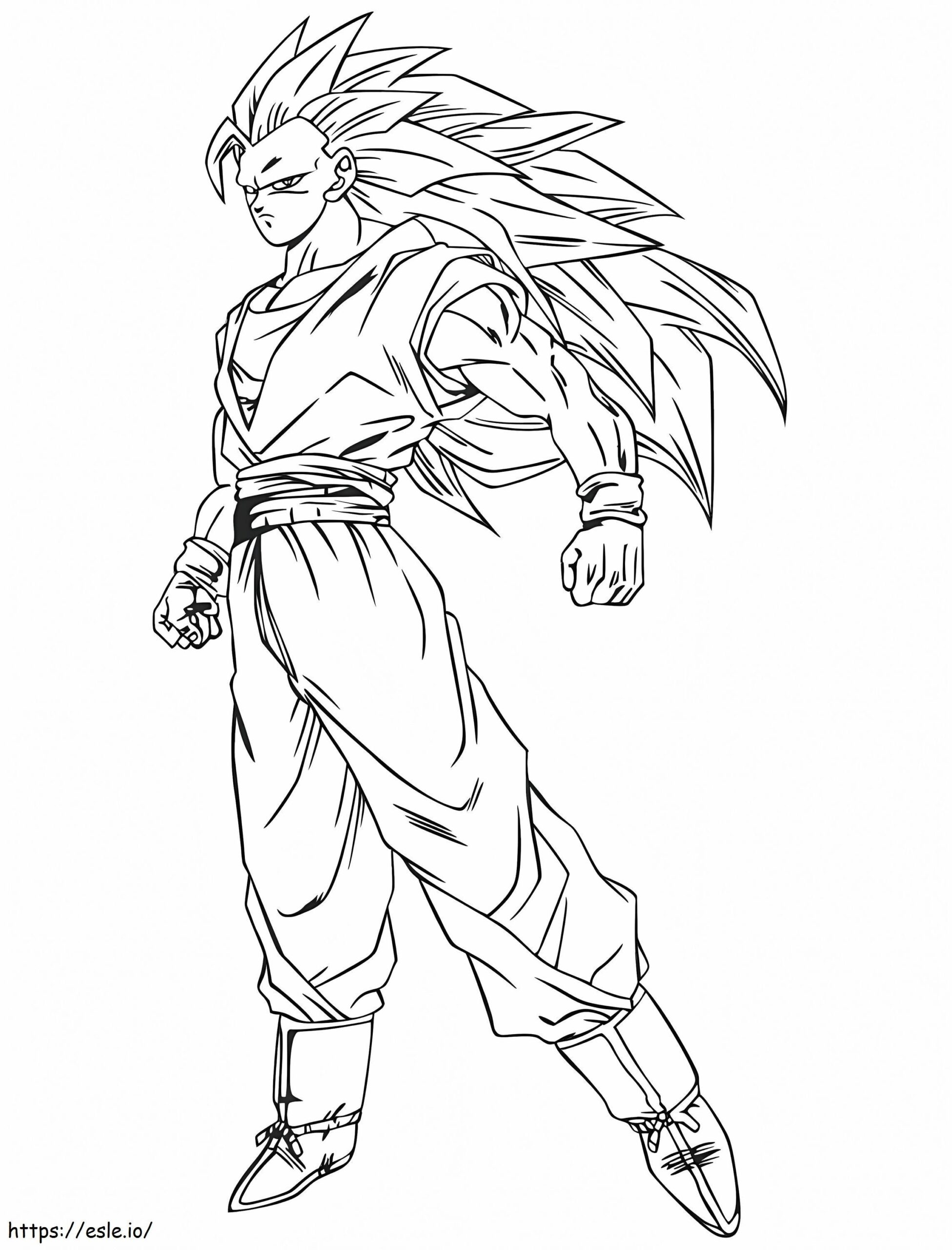 Son Goku Super Saiyan 3 Coloring Page