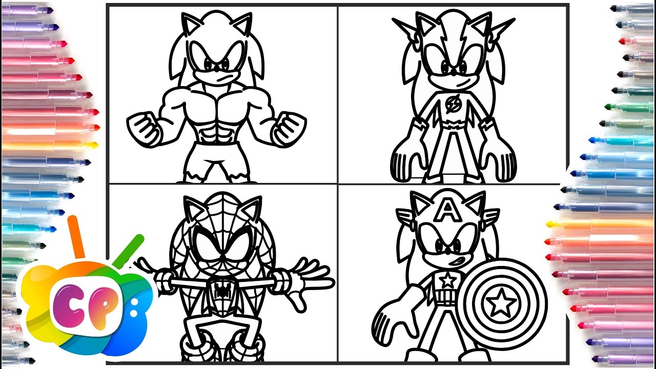 Sonic As Superhero 2023 Sonic Coloring Pages How To Draw Sonic YouTube