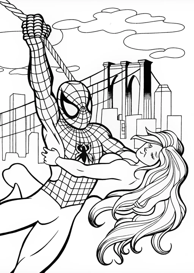 Spidey Spider Woman Coloring Page Printable