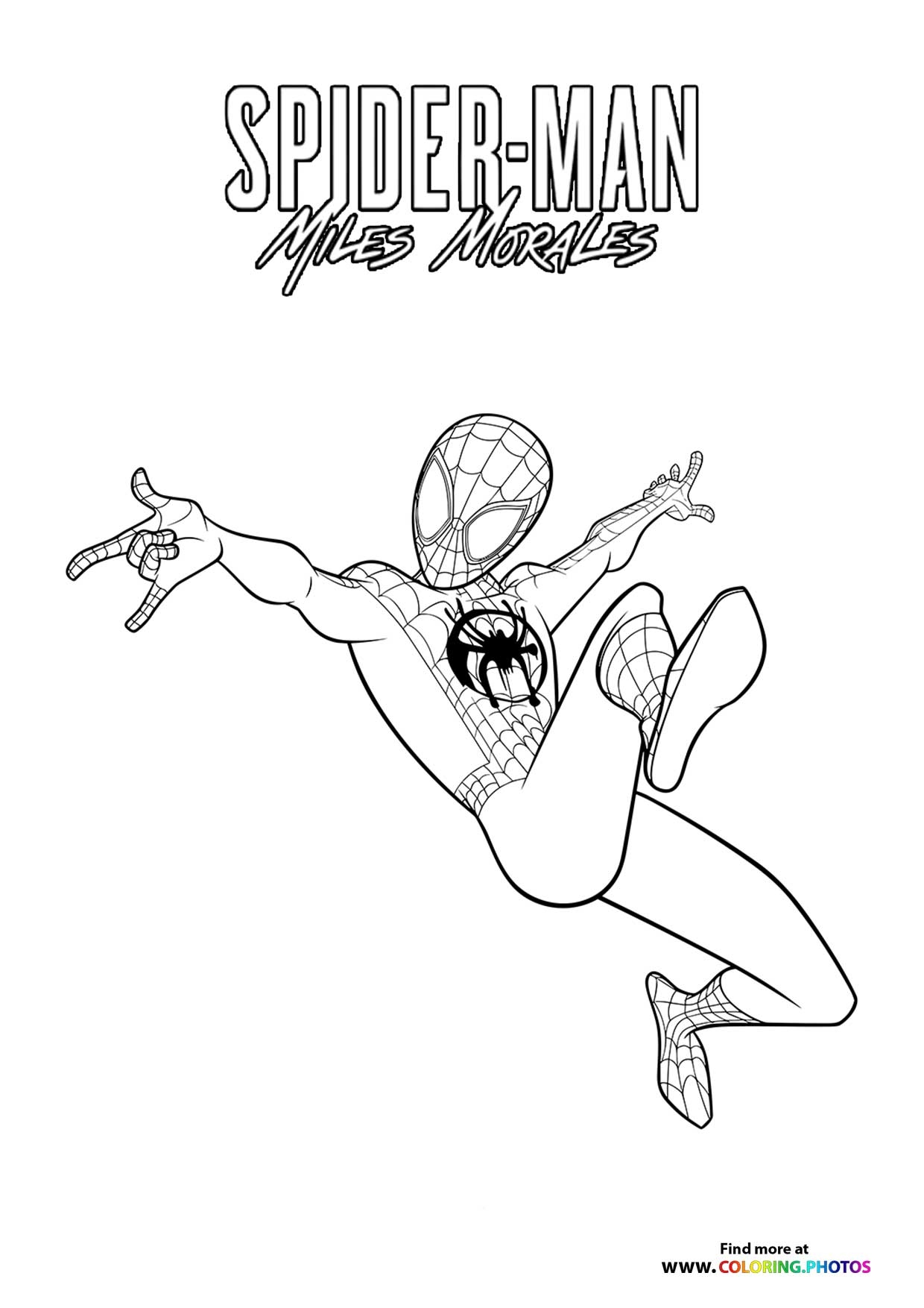 Spider Man Miles Morales Coloring Pages For Kids