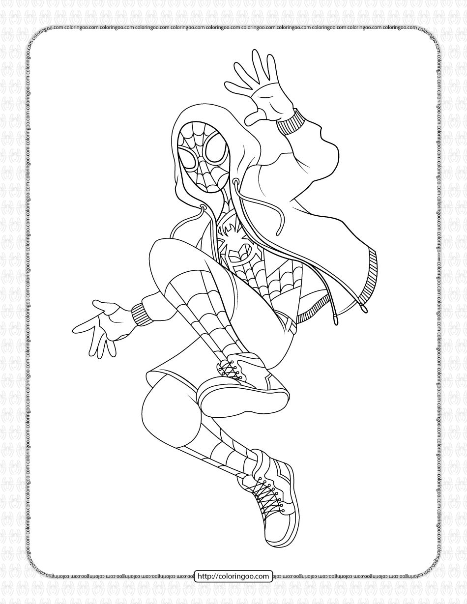 Spider Man Miles Morales Pdf Coloring Page