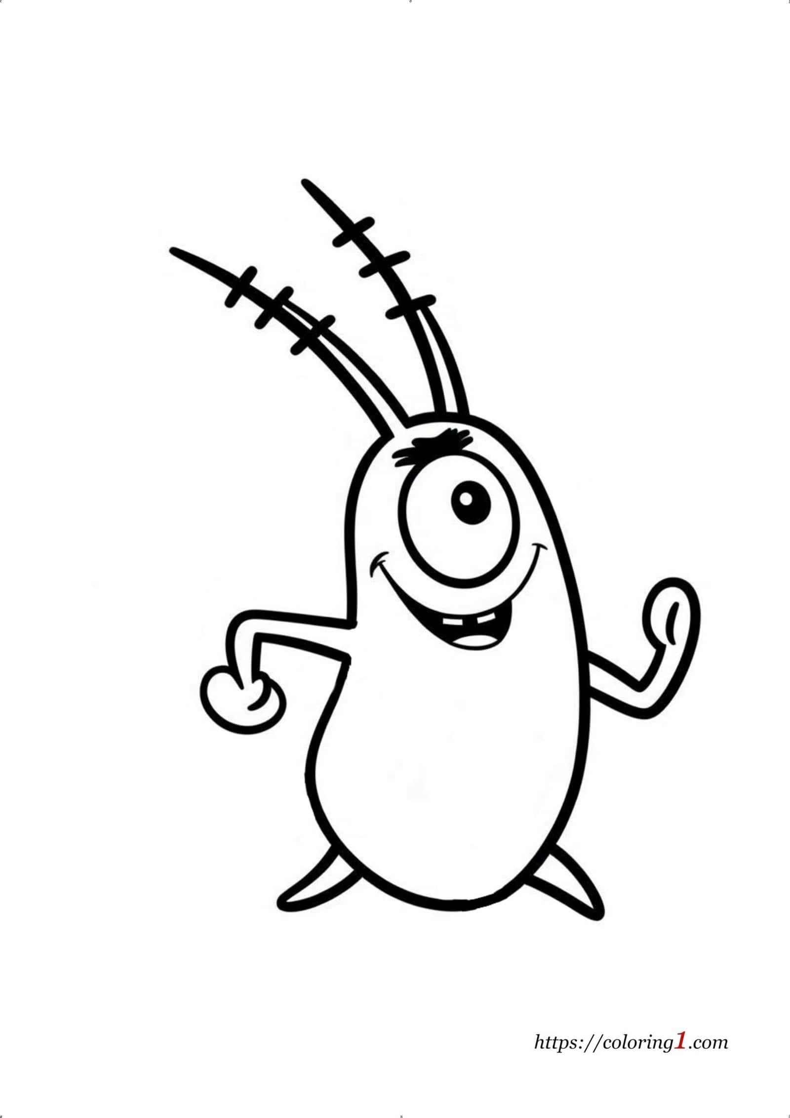 SpongeBob Plankton Coloring Page Free Coloring Sheet 2024 