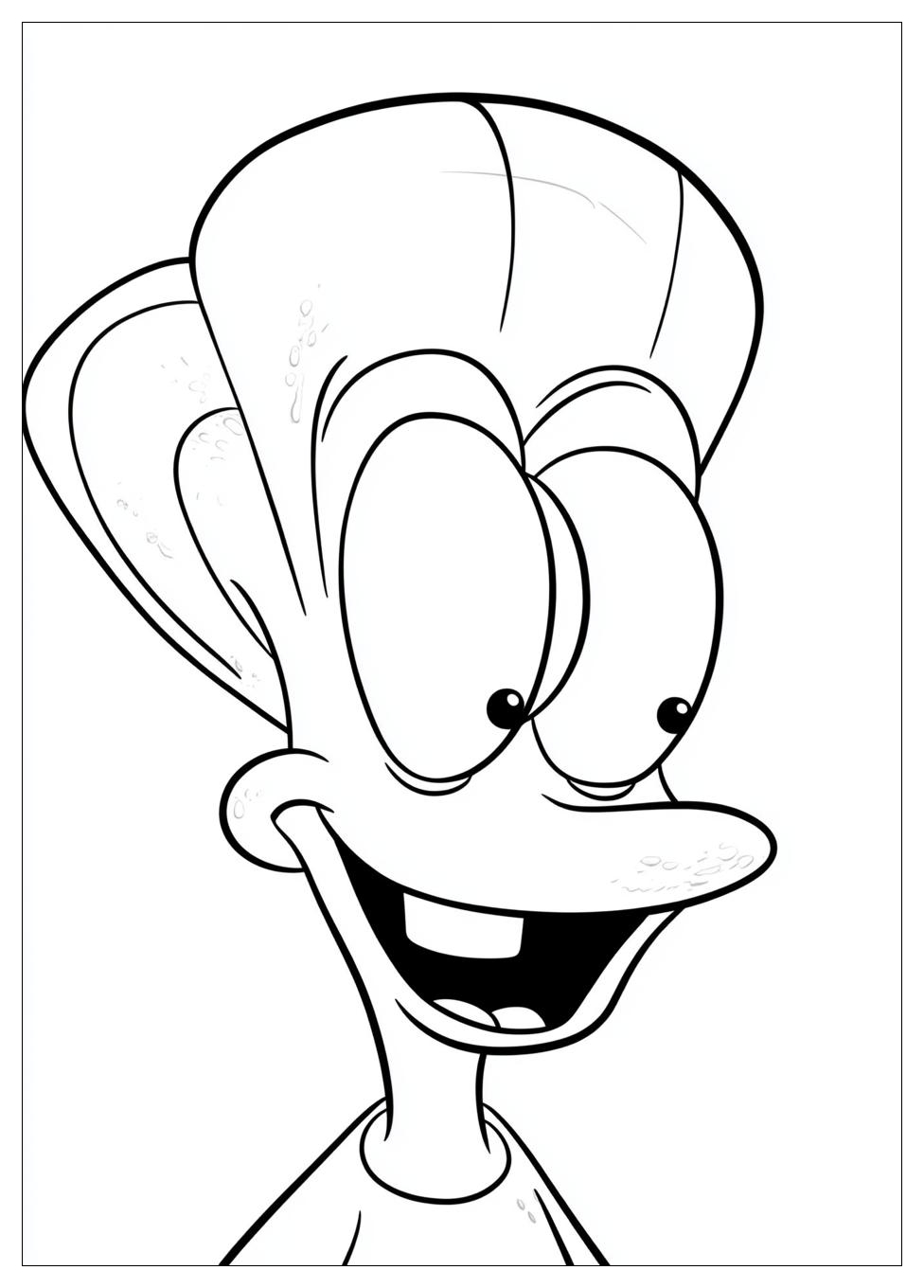Smiling Squidward Tentacles Coloring Page Printable