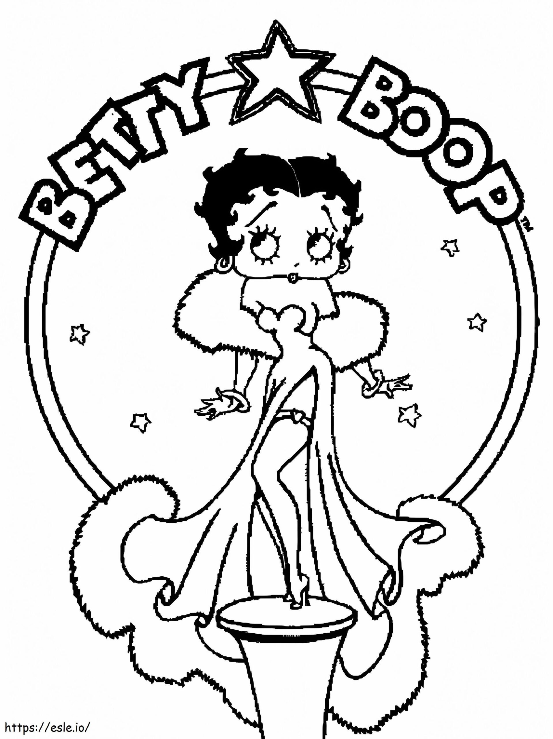 Star Betty Boop Coloring Page