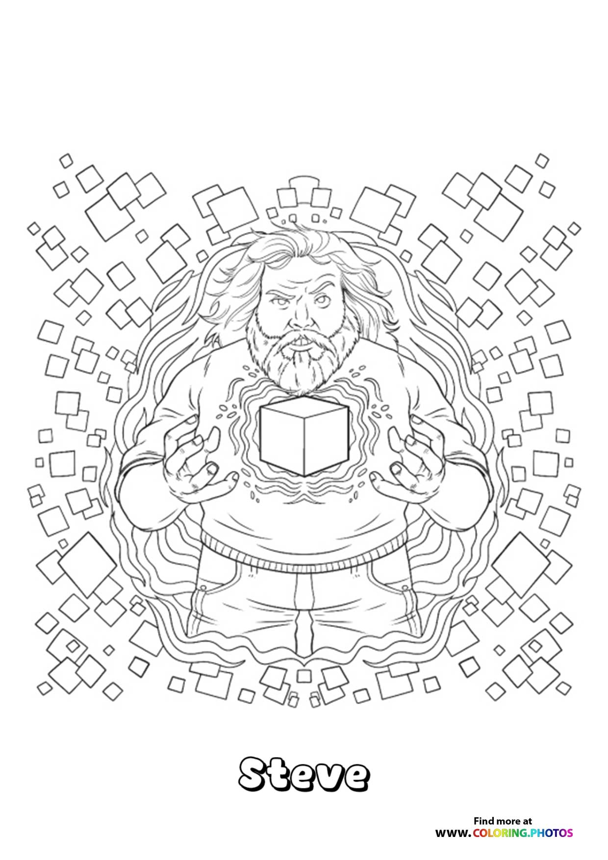 Steve From Minecraft Movie Coloring Pages For Kids