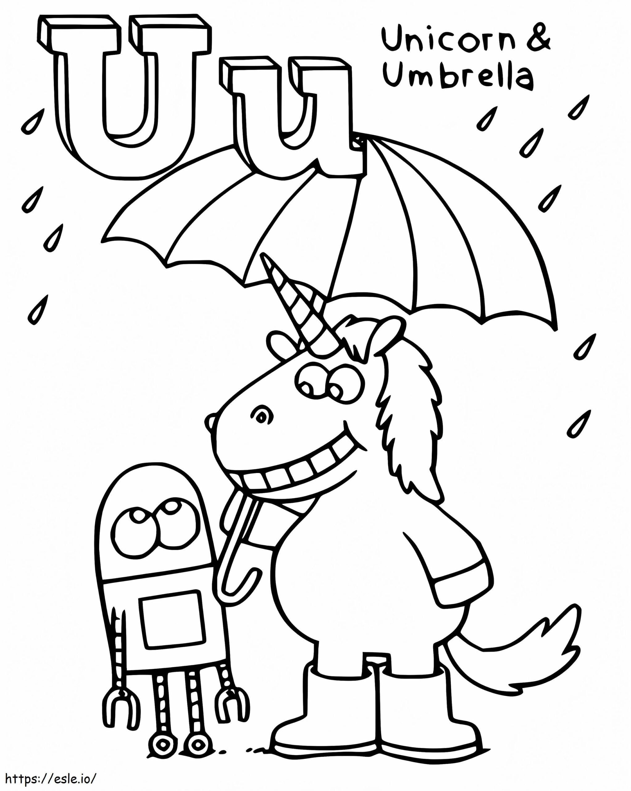 StoryBots Letter U Coloring Page