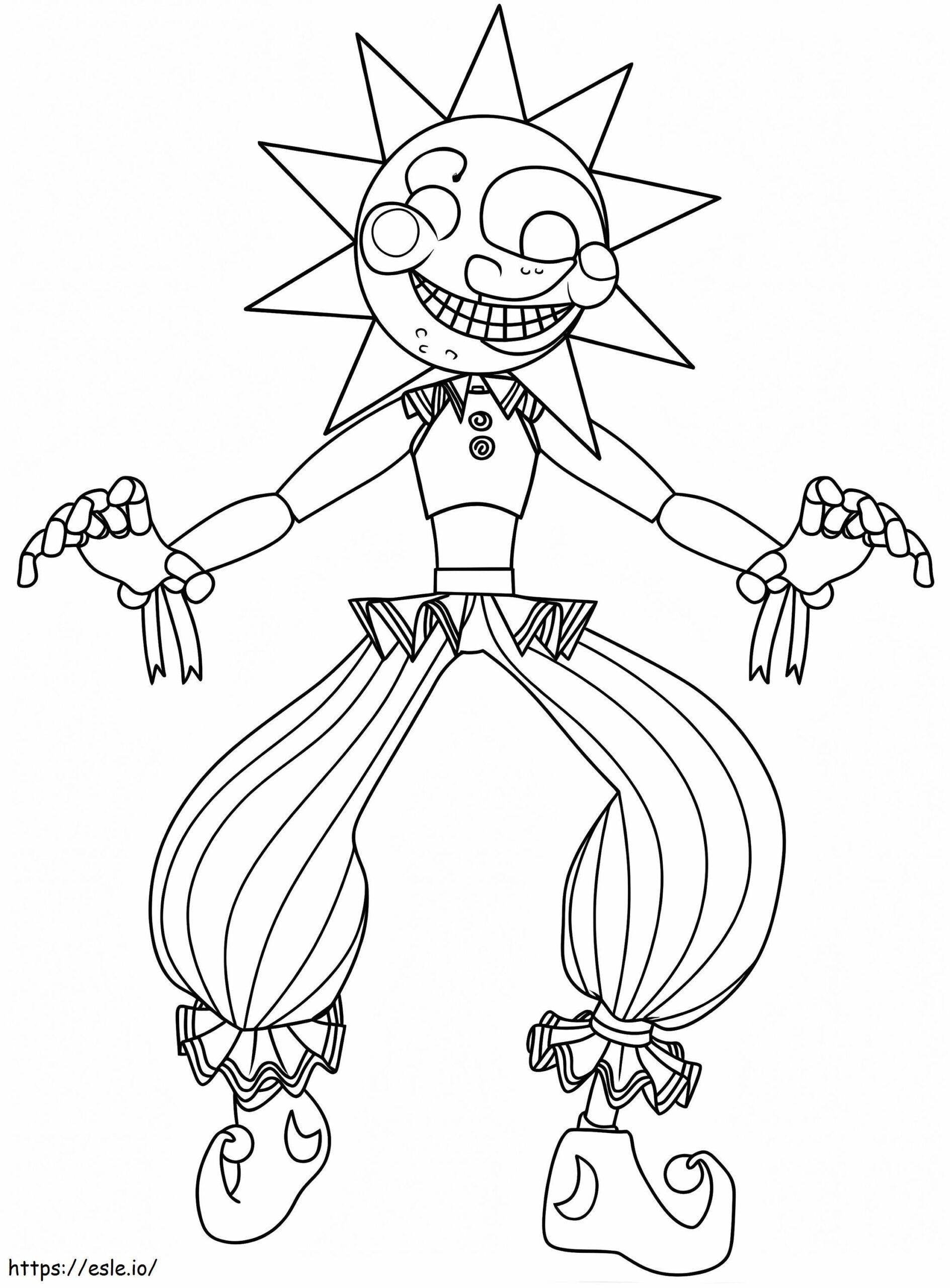 Sundrop FNAF To Color Coloring Page